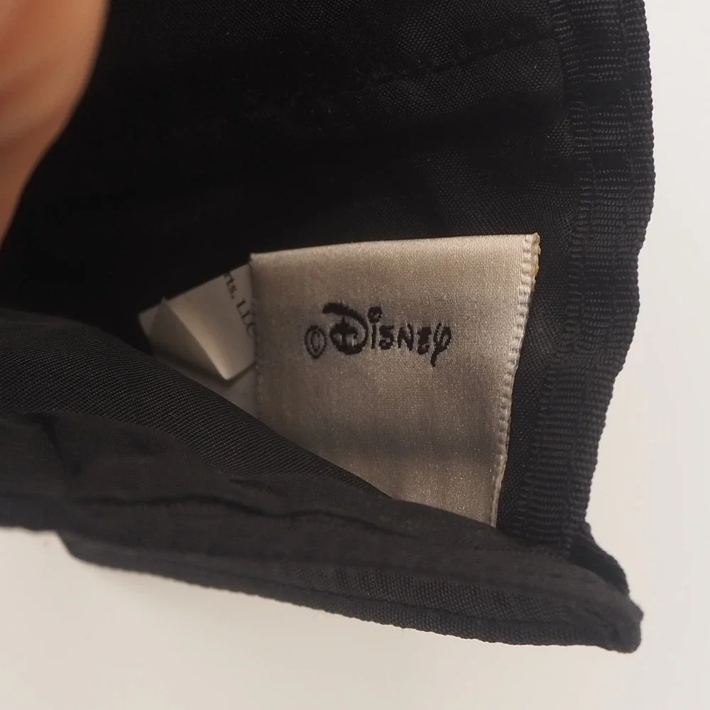Vintage Walt Disney World Trifold Wallet Hook & Loop Closure Keyring Black